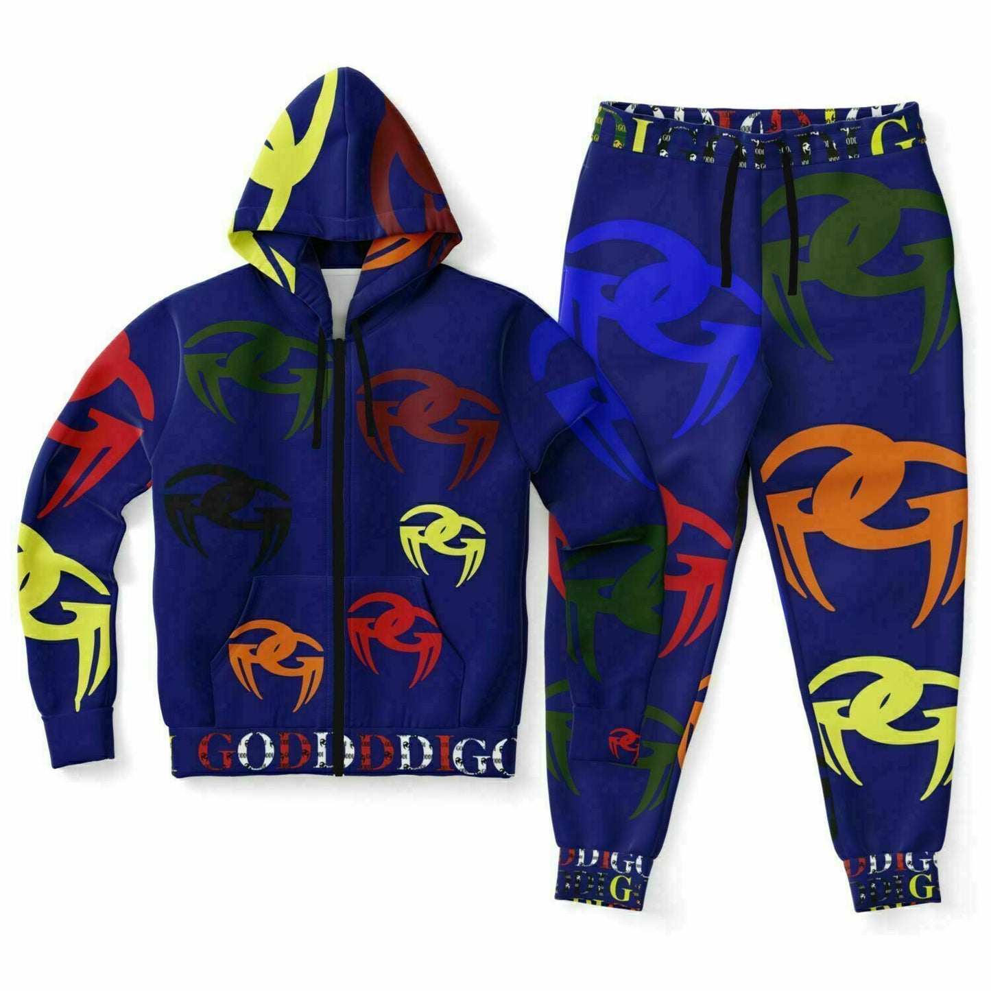 GODDI GG Logo Print Ziphoodie & Jogger -Unisex