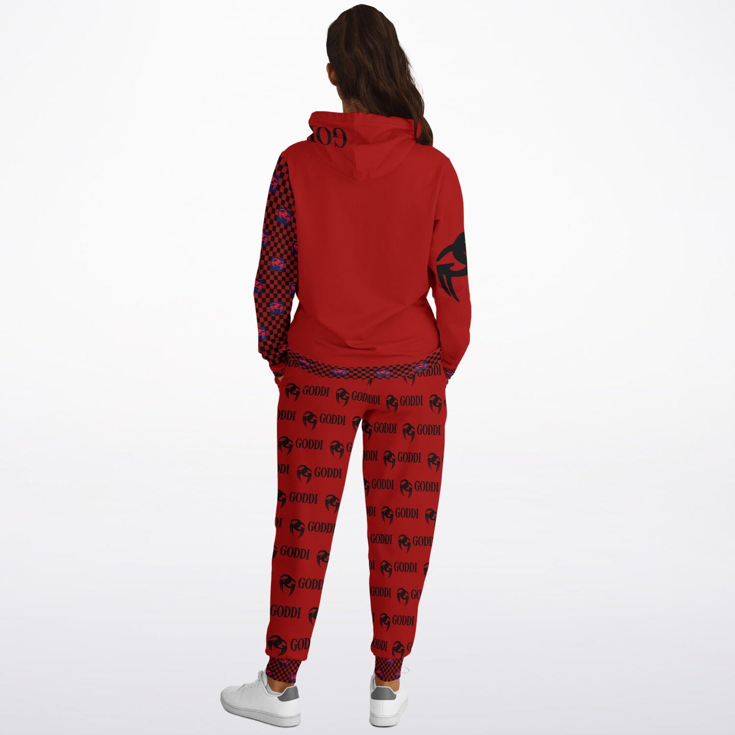 Goddi GG Black Logo Red Hoodie & Jogger Unisex A105