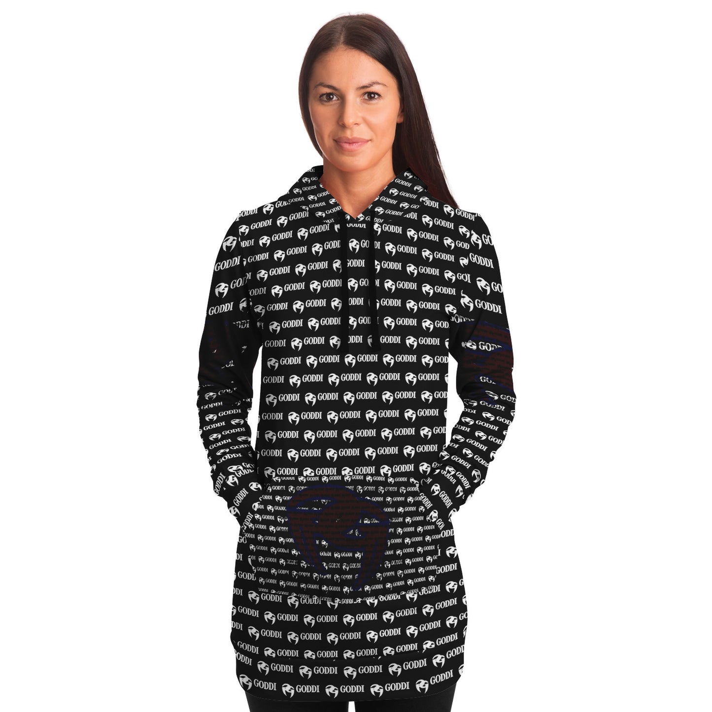 Goddi - Women’s Black GG Longline Hoodie, S,
