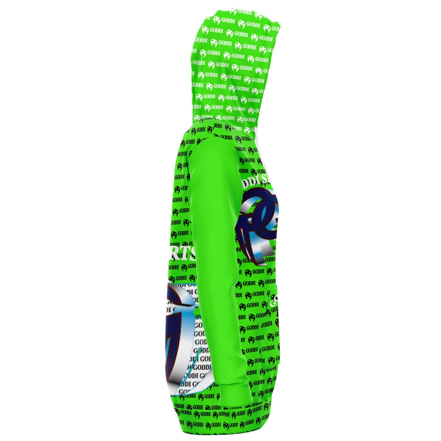 GODDI - Logo Print Lime Green Women’s Athletic GG Longline Hood -xs