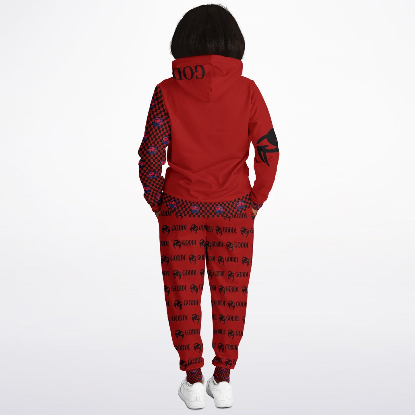 Goddi GG Black Logo Red Hoodie & Jogger Unisex A105
