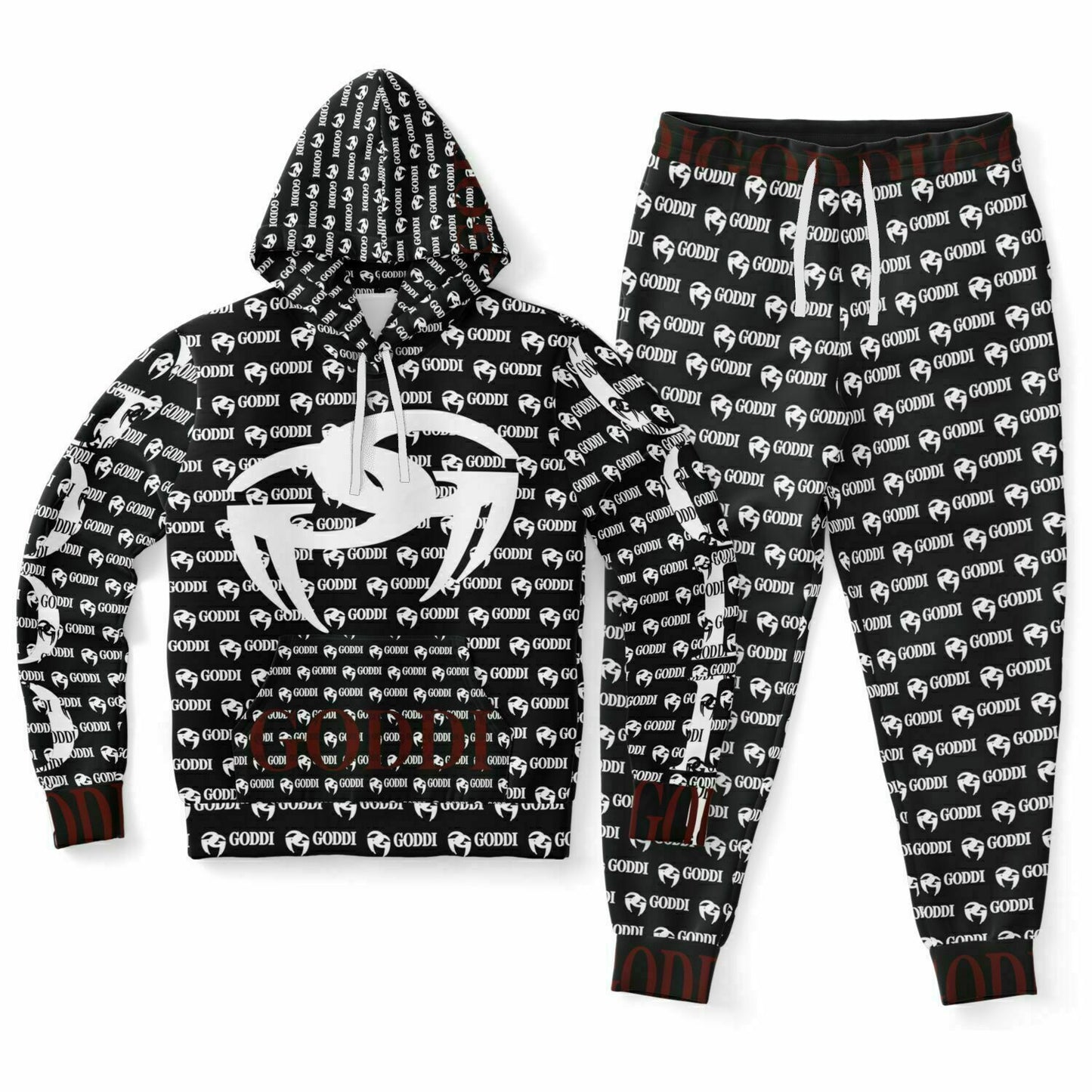 GODDI GG Black Graphic Pullover Hoodie & Jogger - S