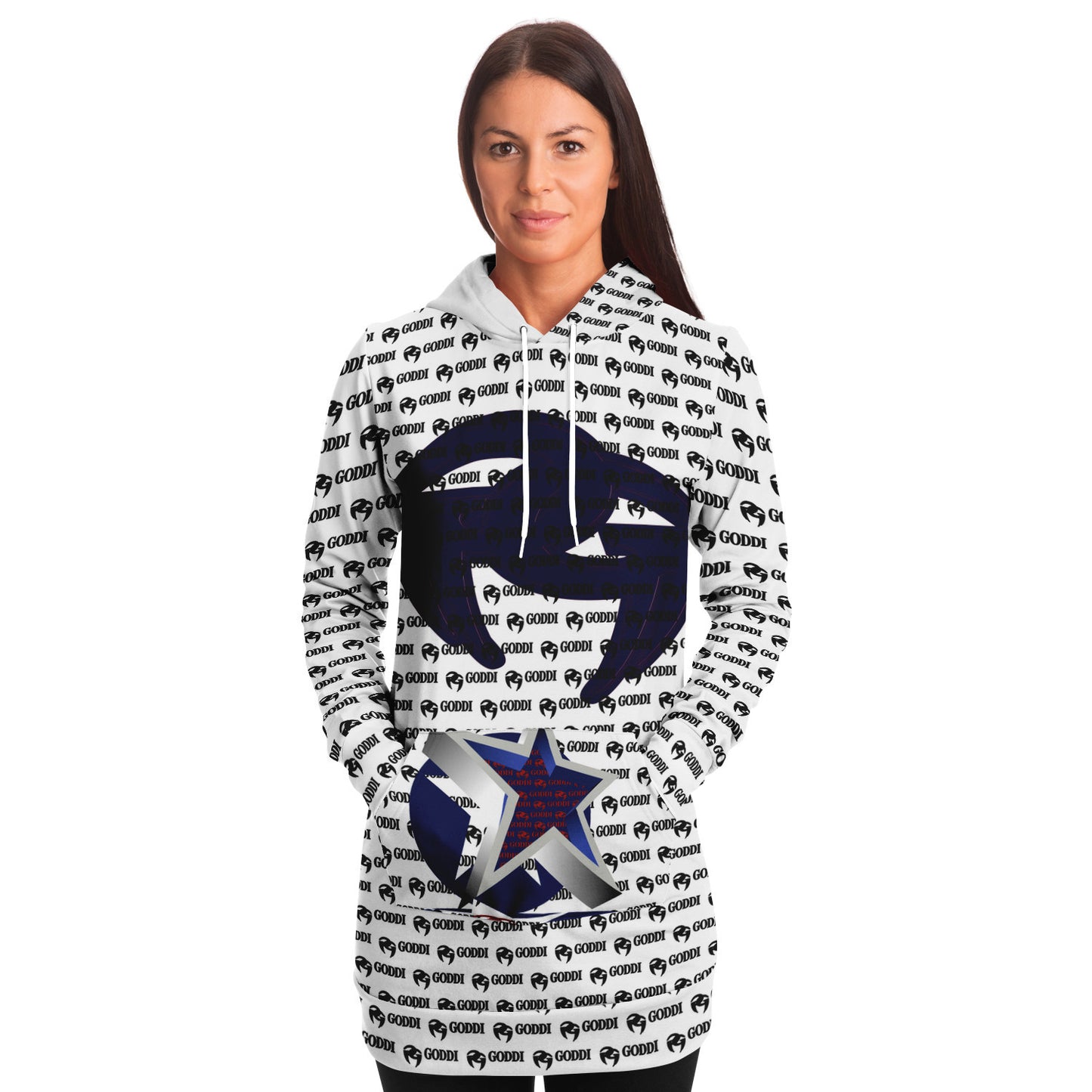 GODDI GG All over loungewear Athletic Women’s Longline Hoodie, XS