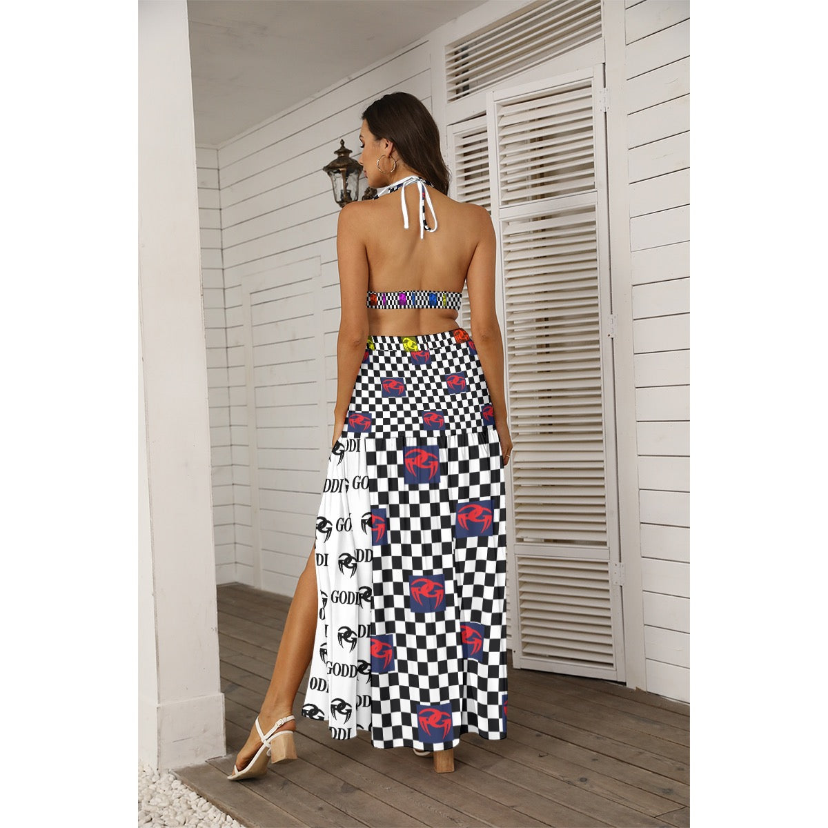 GODDI Printed Women Tie Back Wrap Dress, S, $195.92