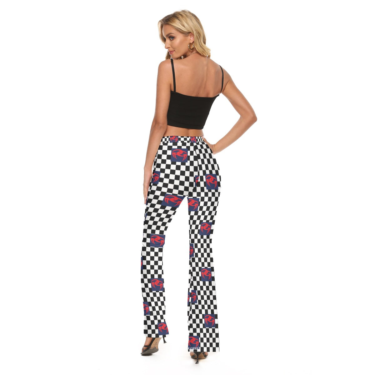 Goddi Night out on the town women skinny checked GG Flare Pants, xs $97.10