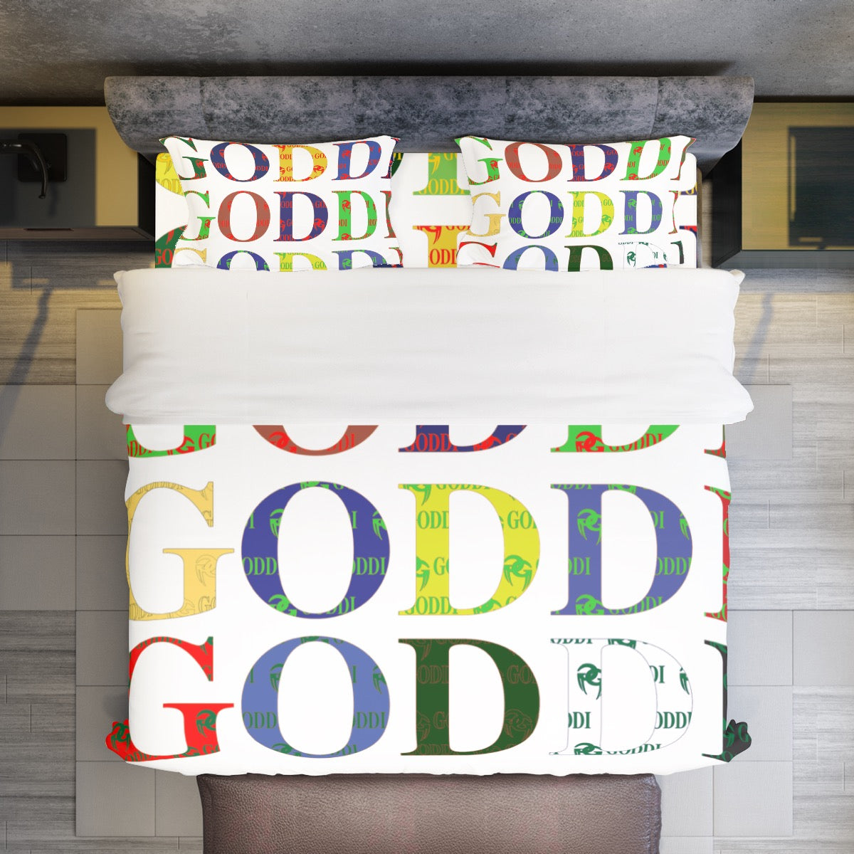 Goddi GG Logo 4pcs/set Duvet Cover,$69.72