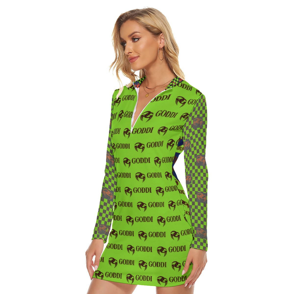 Goddi All-Over Sexy Bodycon Zip Front Women, s $95.00