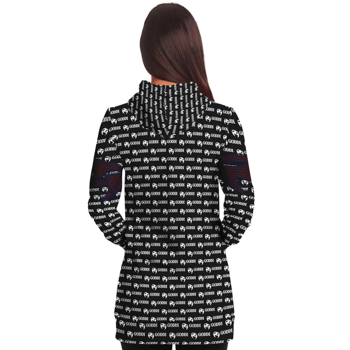 Goddi - Women’s Black GG Longline Hoodie, S,