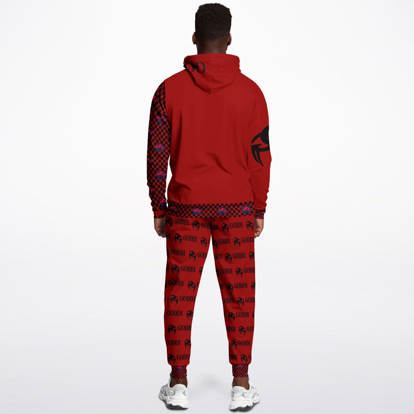 Goddi GG Black Logo Red Hoodie & Jogger Unisex A105