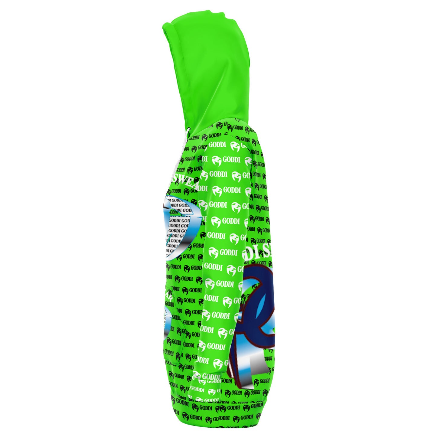 GODDI - Logo Print Lime Green Women’s Athletic GG Longline Hood -xs
