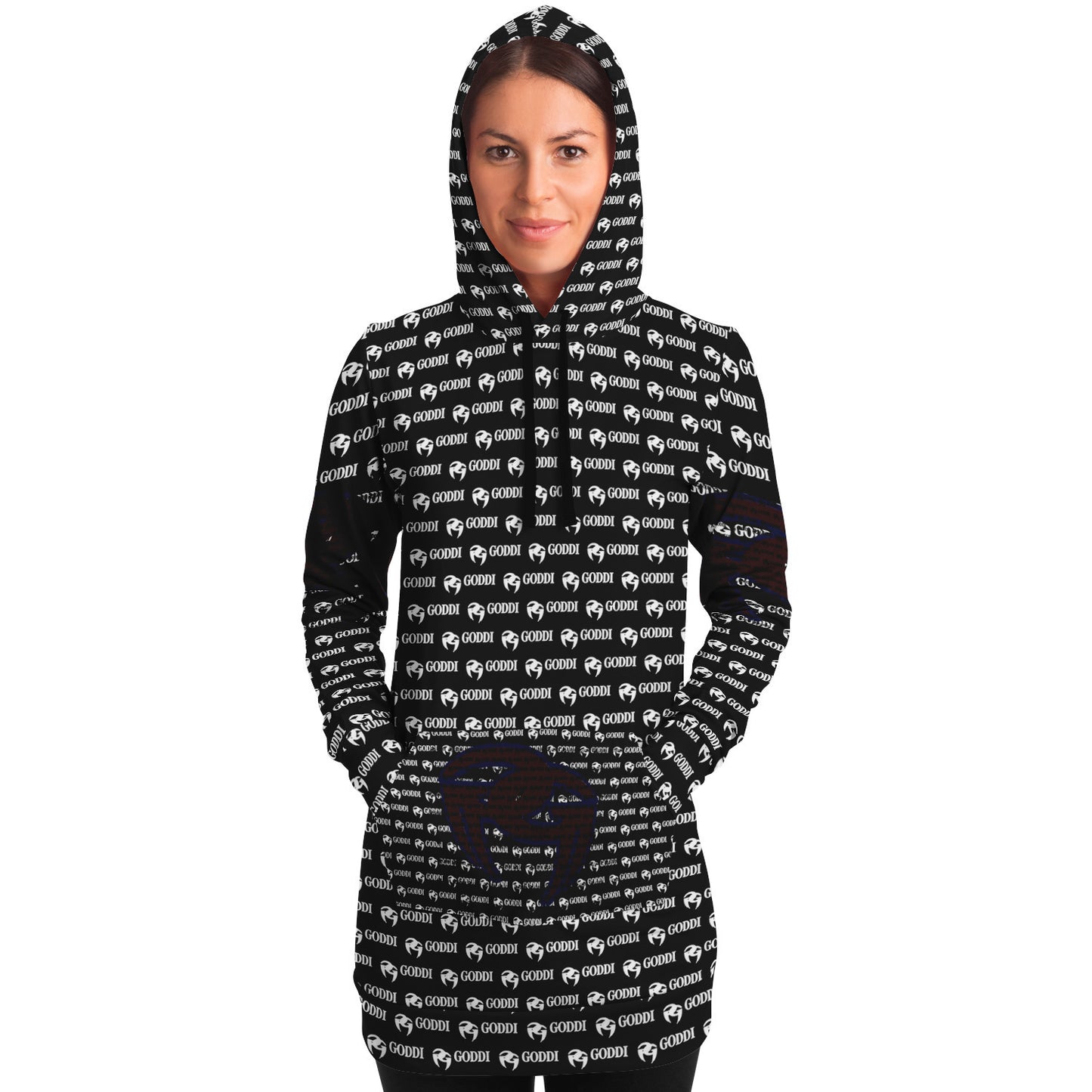 Goddi - Women’s Black GG Longline Hoodie, S,