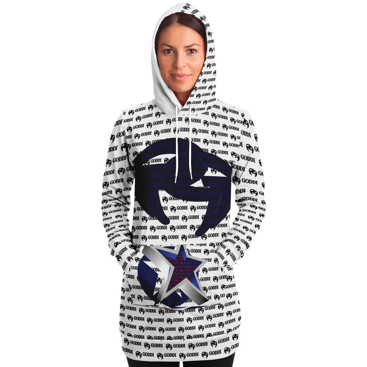 GODDI GG All over loungewear Athletic Women’s Longline Hoodie, XS