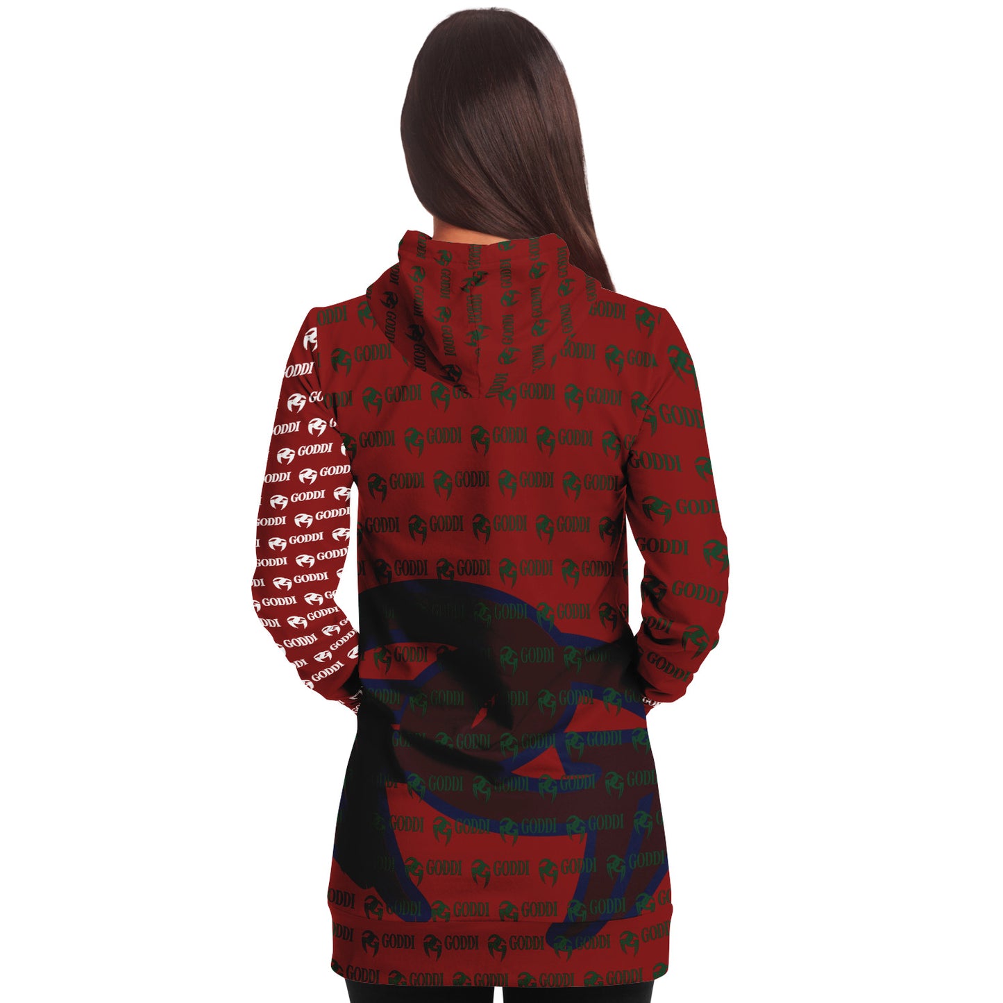 GODDI Designer Longline GG Hoodie for Women -Red