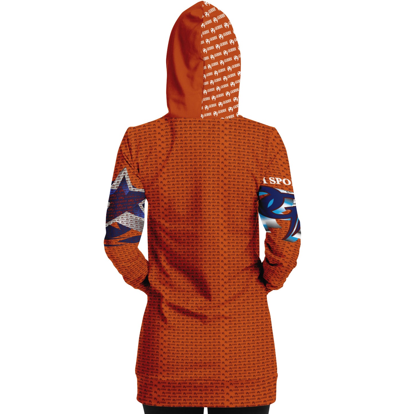 The GODDI GG athletic long line hoodie draws inspiration from Vincent van Gogh's iconic 1889 "Starry Night" painting, xs