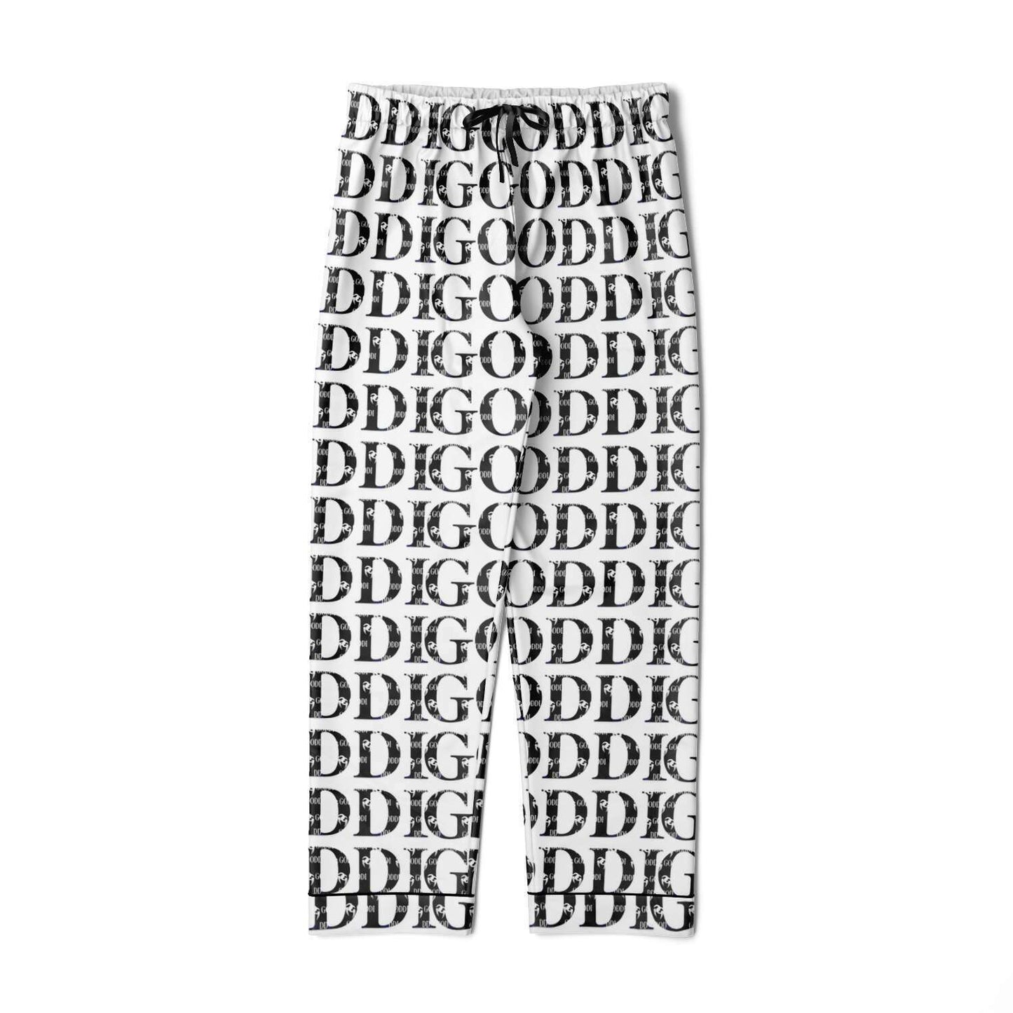 Men's GG Logo Print Satin Pajamas  2pc, M  $90.10 GODDI