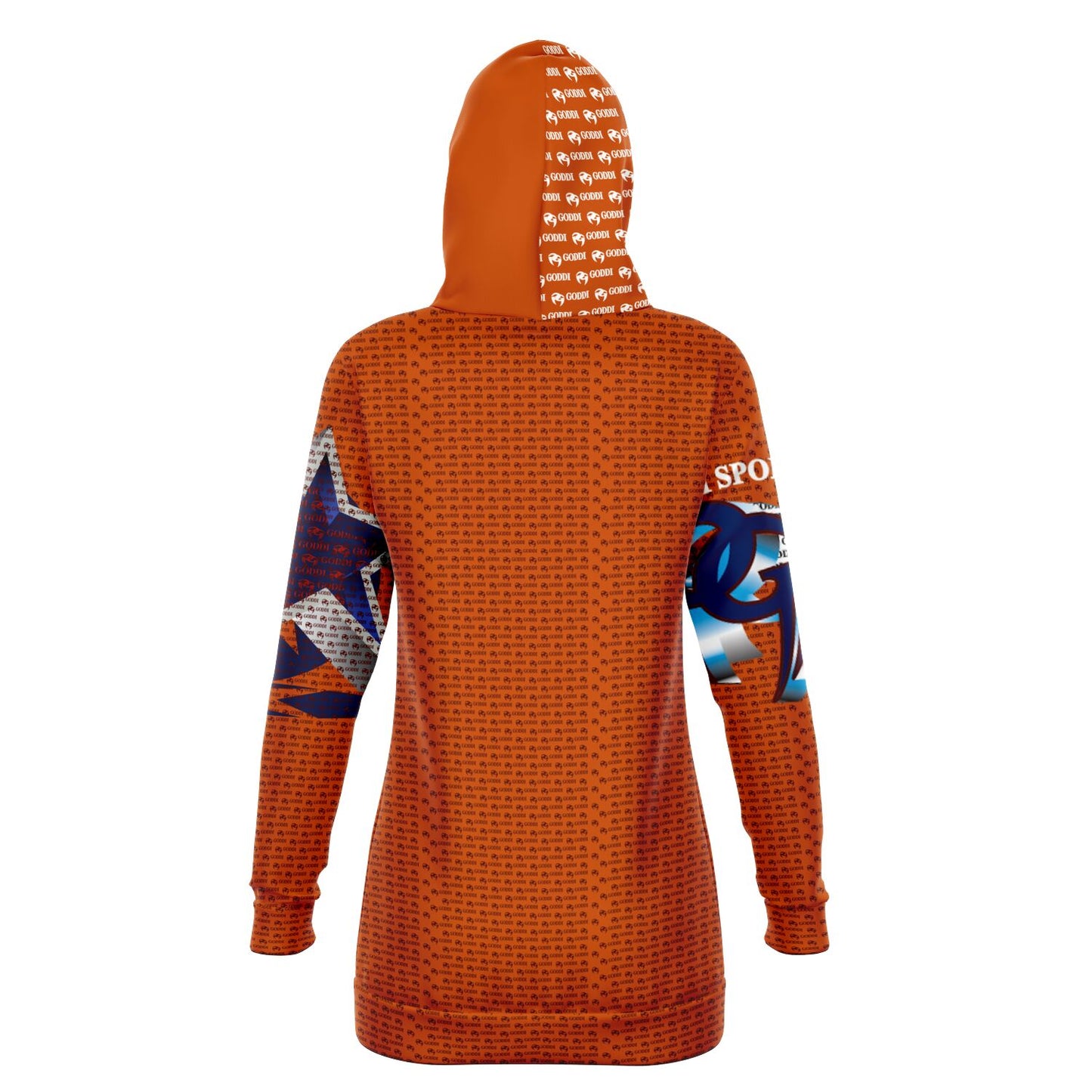 The GODDI GG athletic long line hoodie draws inspiration from Vincent van Gogh's iconic 1889 "Starry Night" painting, xs