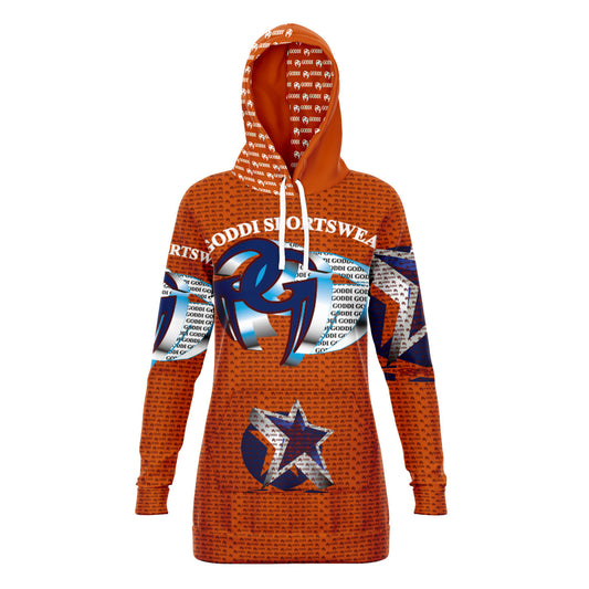The GODDI GG athletic long line hoodie draws inspiration from Vincent van Gogh's iconic 1889 "Starry Night" painting, xs