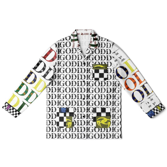 Men's GG Logo Print Satin Pajamas  2pc, M  $90.10 GODDI